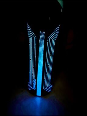 Collectible Tron themed Owala Insulated Water Bottle glow in the dark blue 24 oz